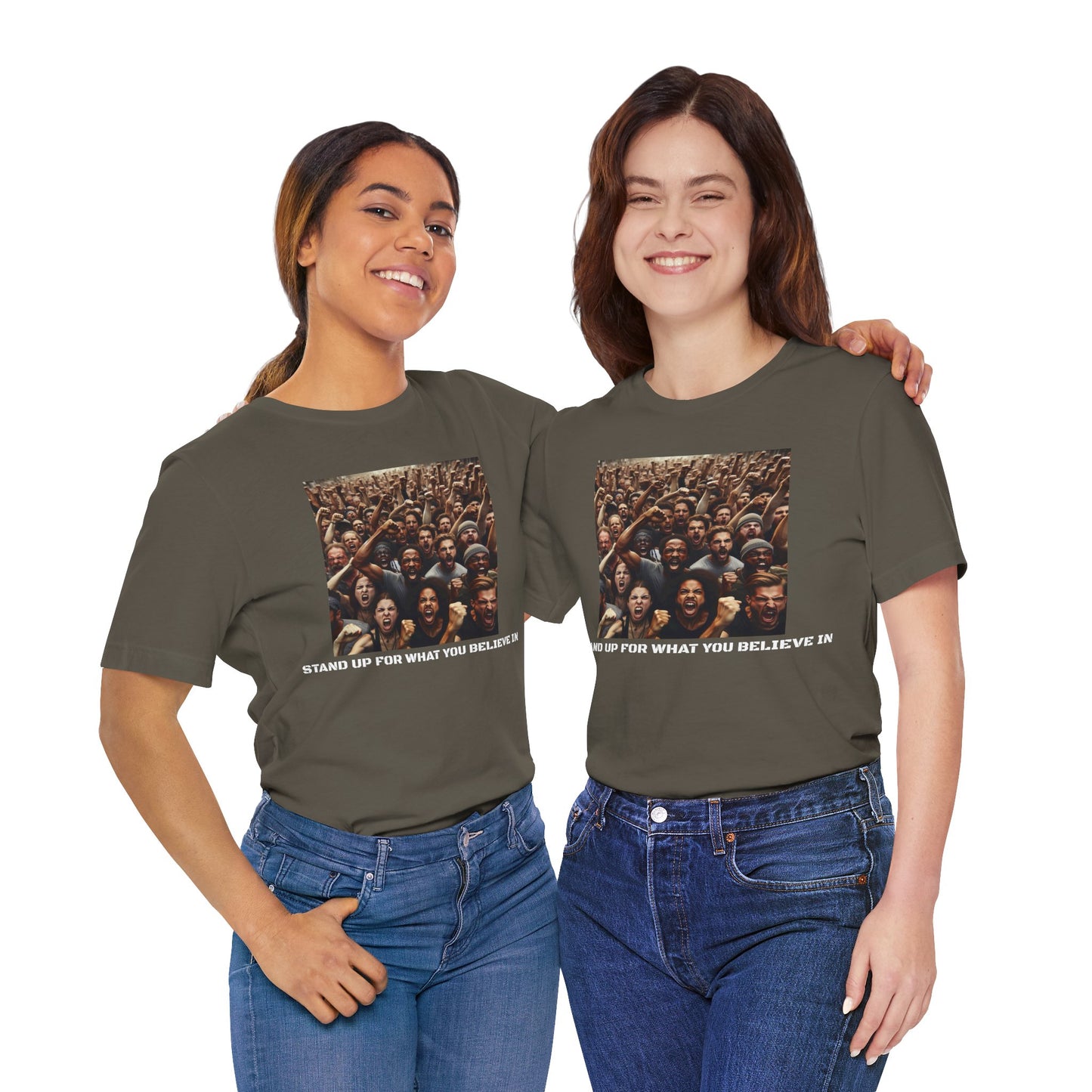 A Crowd Standing Up For What They Believe In Short Sleeve Tee