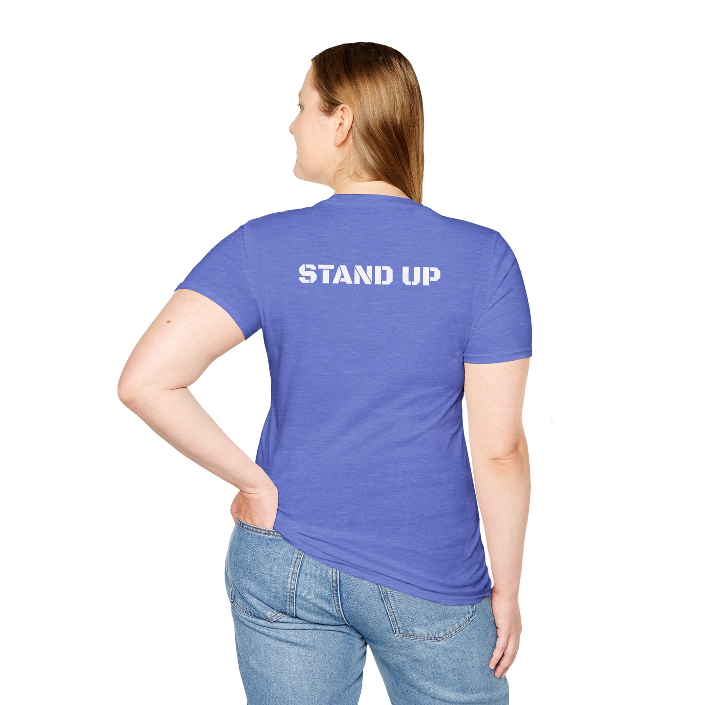 Stand Up With Liberty Justice Attitude in Green Softstyle T-Shirt