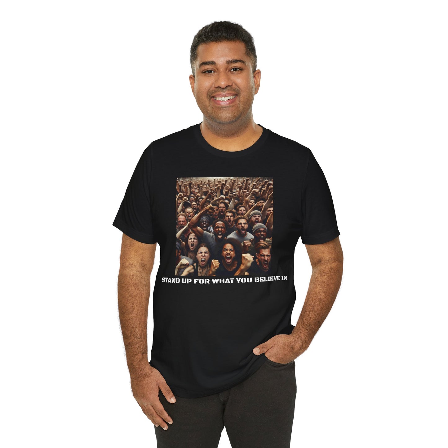 A Crowd Standing Up For What They Believe In Short Sleeve Tee