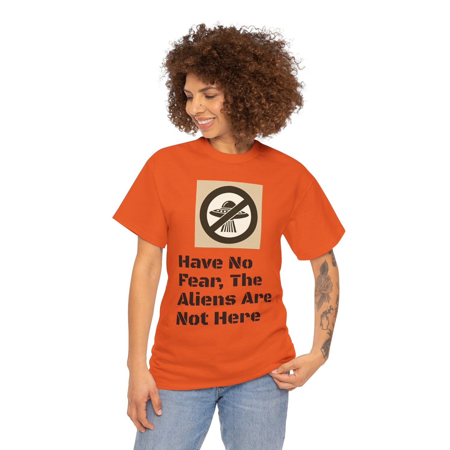 No Aliens Heavy Cotton Tee