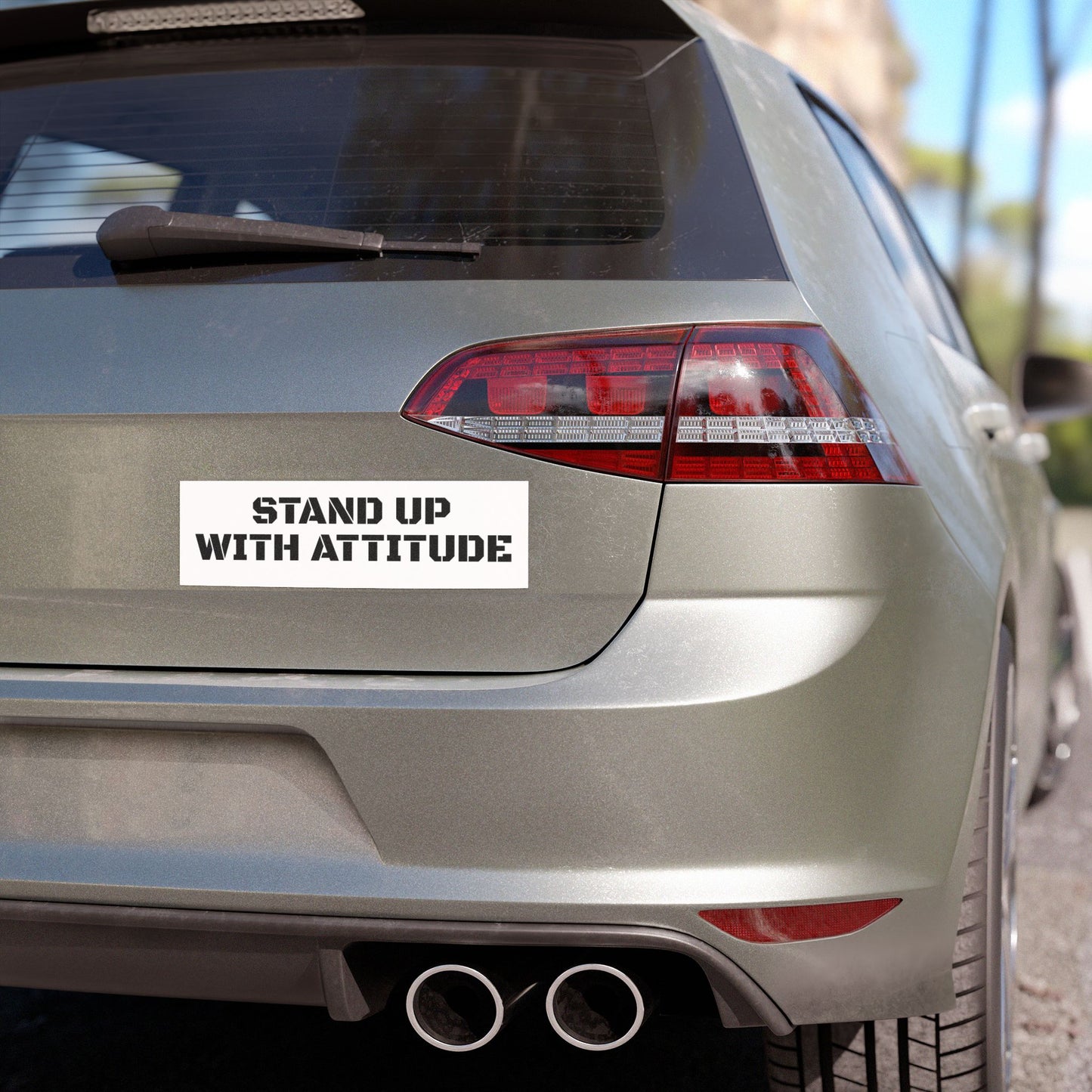Stand Up With Attitude Car Magnet