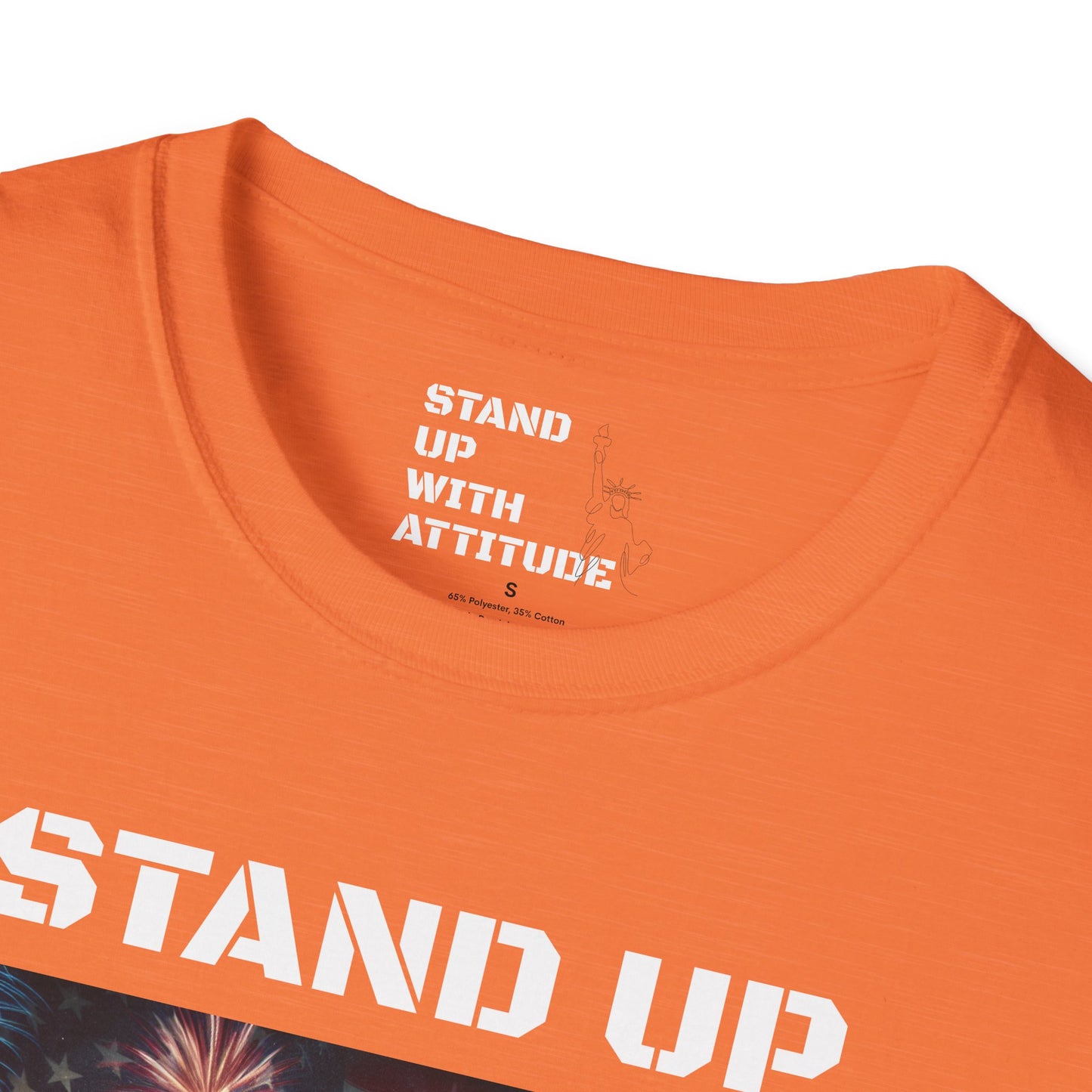 Americans Solute To The U.S. Flag with Fireworks T-Shirt