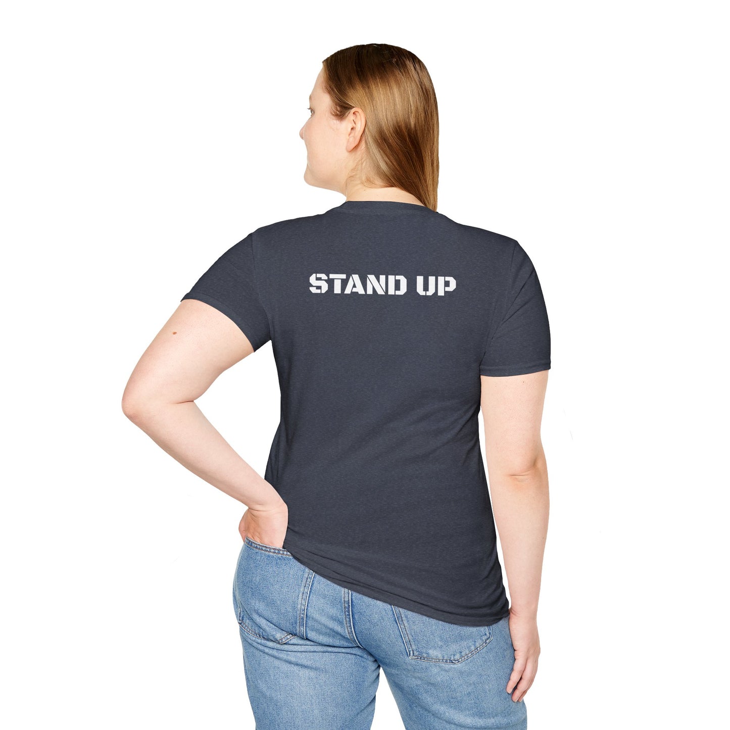 Stand Up With Liberty Justice Attitude in Green Softstyle T-Shirt