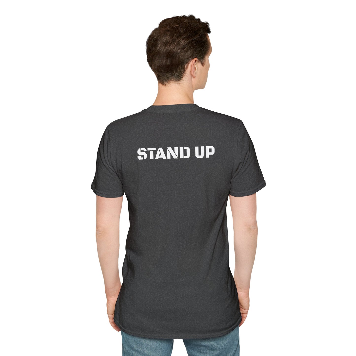 Stand Up With Liberty Justice Attitude in Green Softstyle T-Shirt