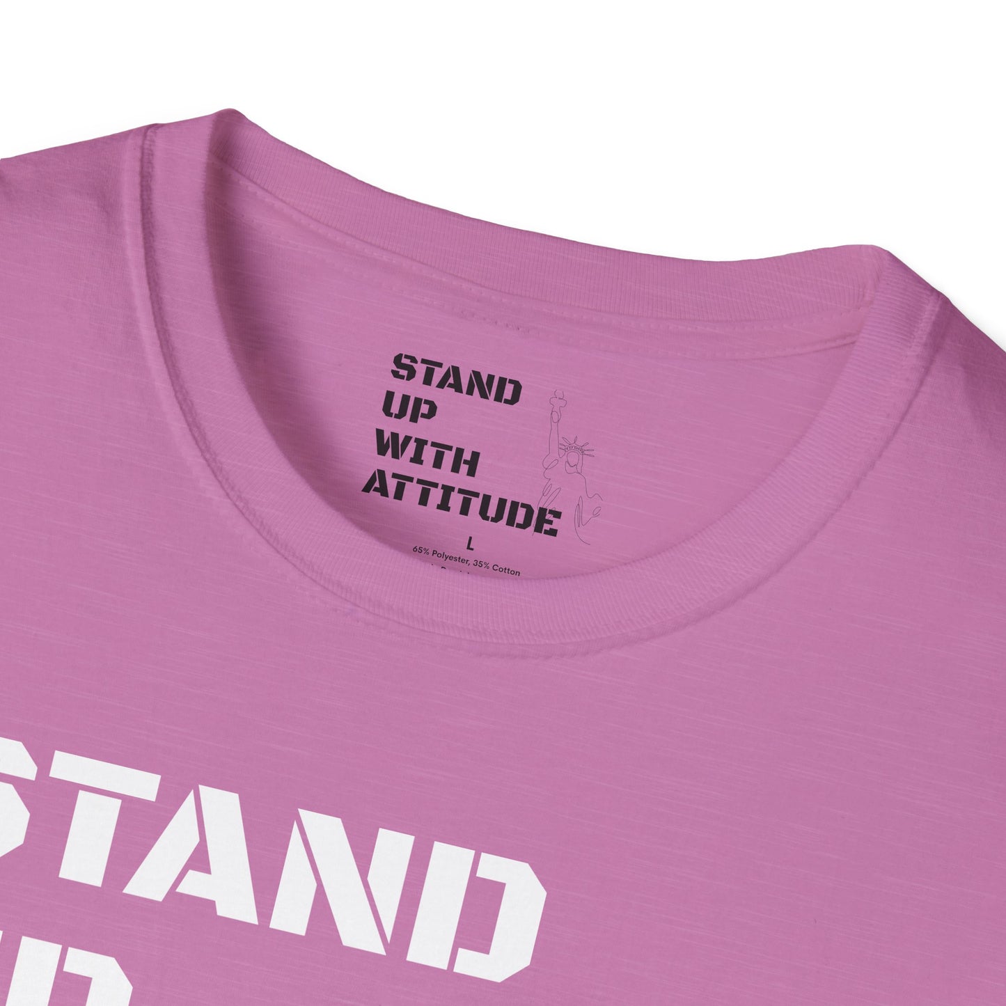 Stand Up With Liberty Justice Attitude in Green Softstyle T-Shirt