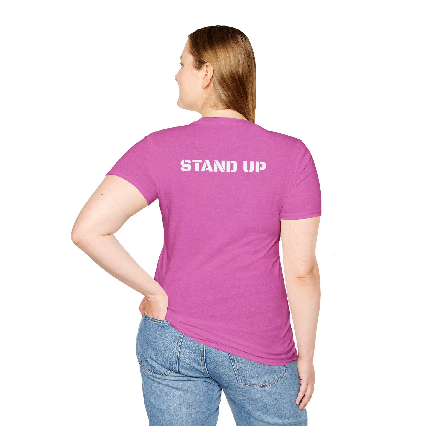 Stand Up With Liberty Justice Attitude in Green Softstyle T-Shirt