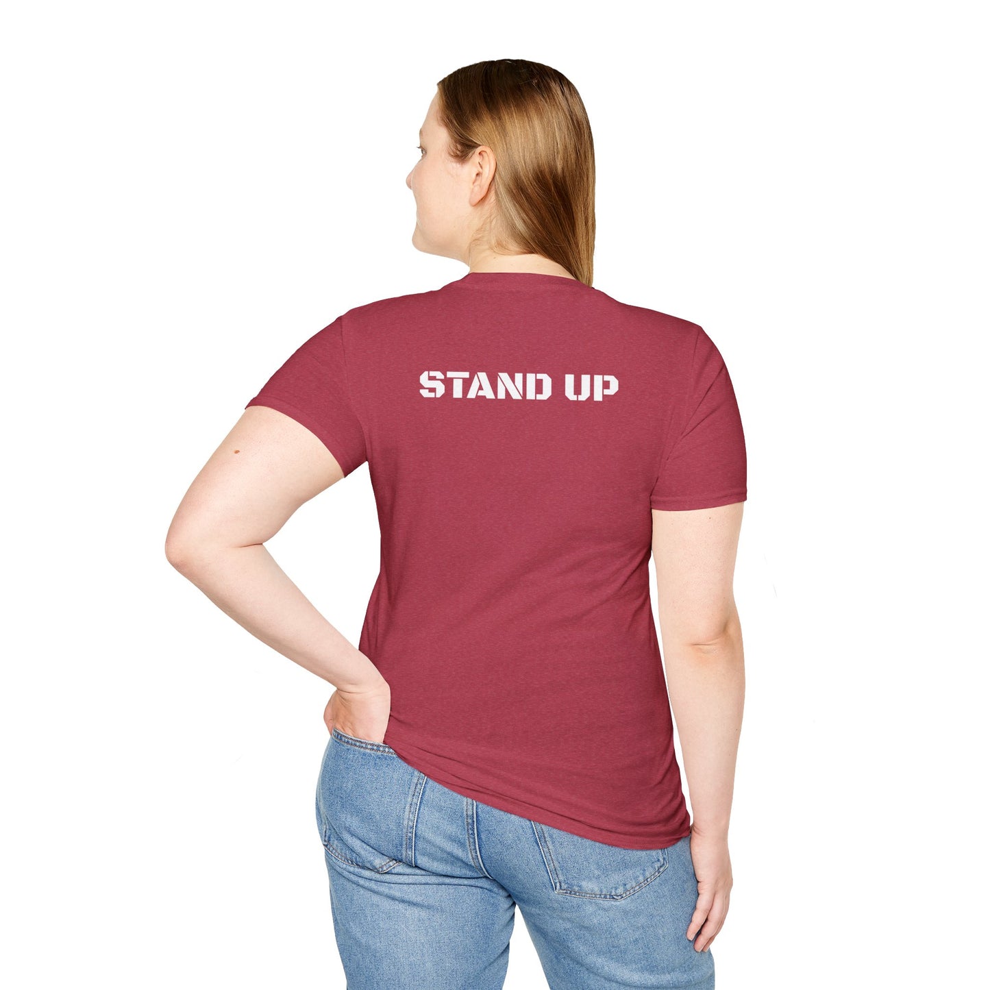 Stand Up With Liberty Justice Attitude in Green Softstyle T-Shirt
