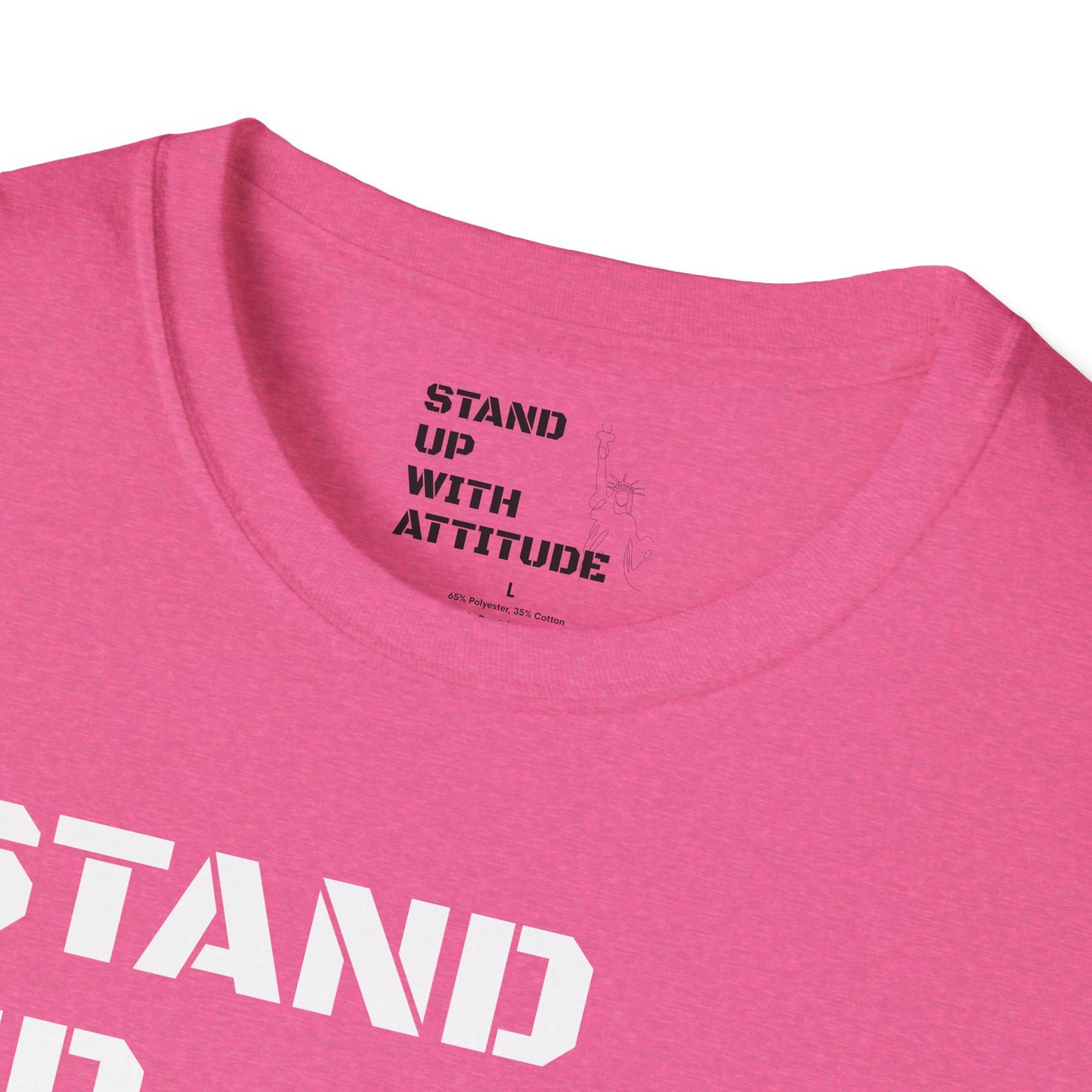 Stand Up With Liberty Justice Attitude in Green Softstyle T-Shirt