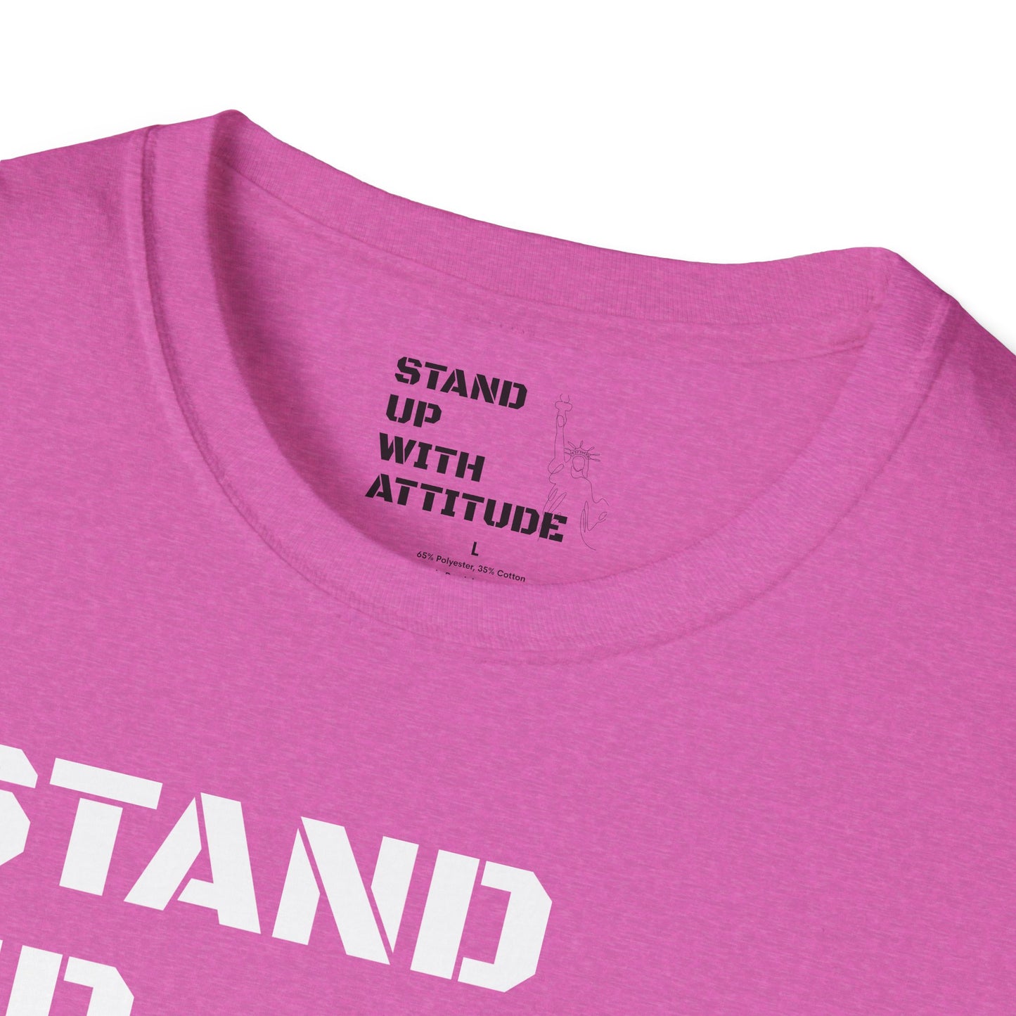 Stand Up With Liberty Justice Attitude in Green Softstyle T-Shirt