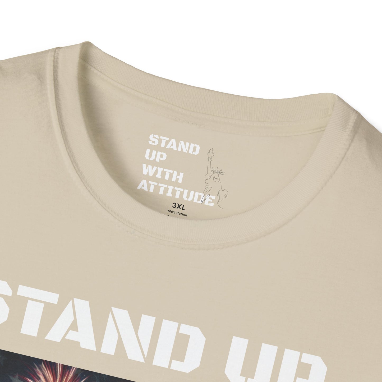 Americans Solute To The U.S. Flag with Fireworks T-Shirt