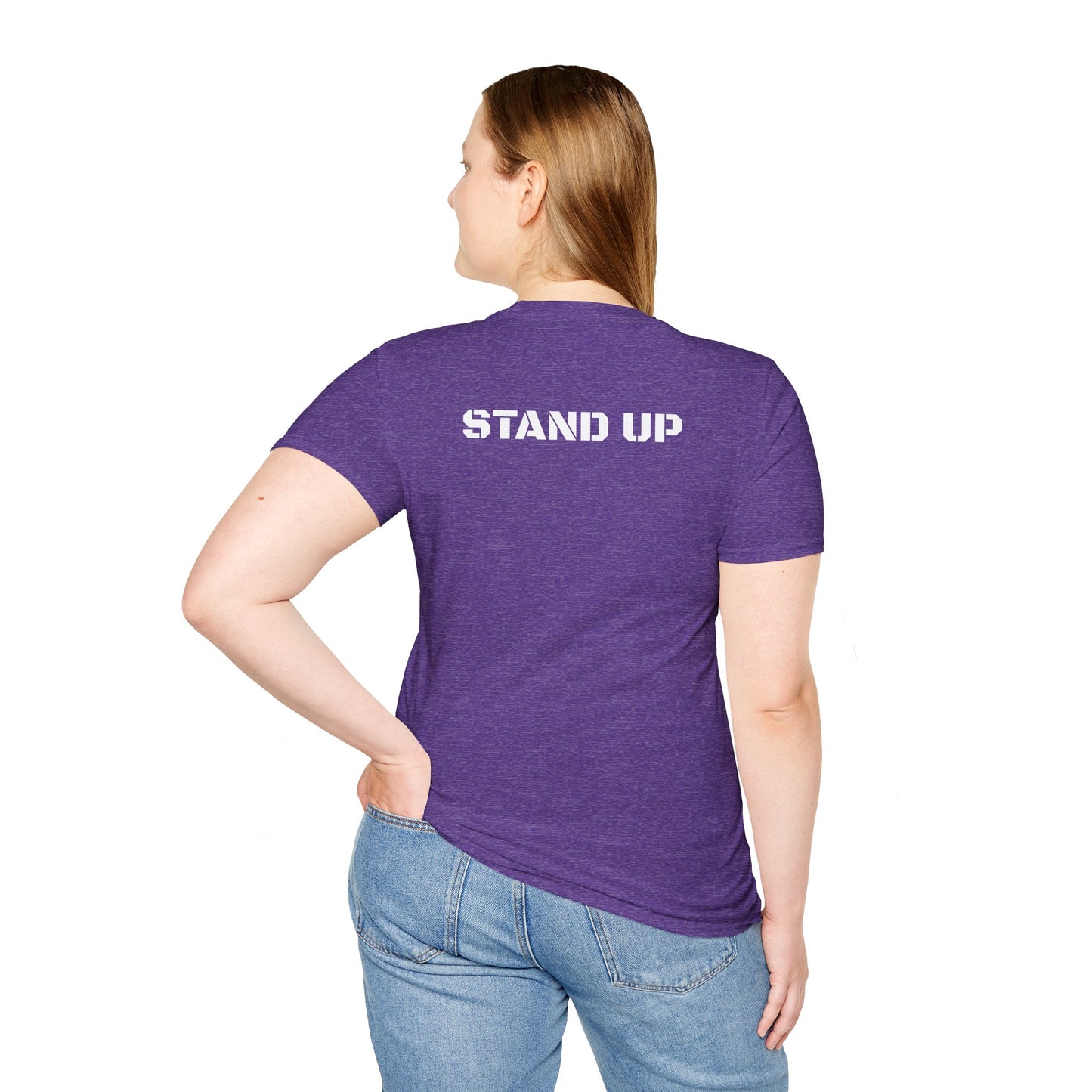 Stand Up With Liberty Justice Attitude in Green Softstyle T-Shirt